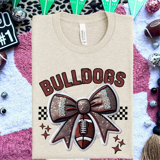 Bulldogs Football Bow