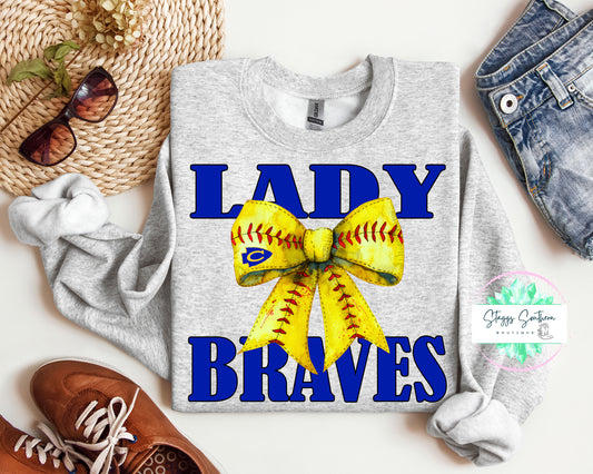 Lady Braves Softball Bow