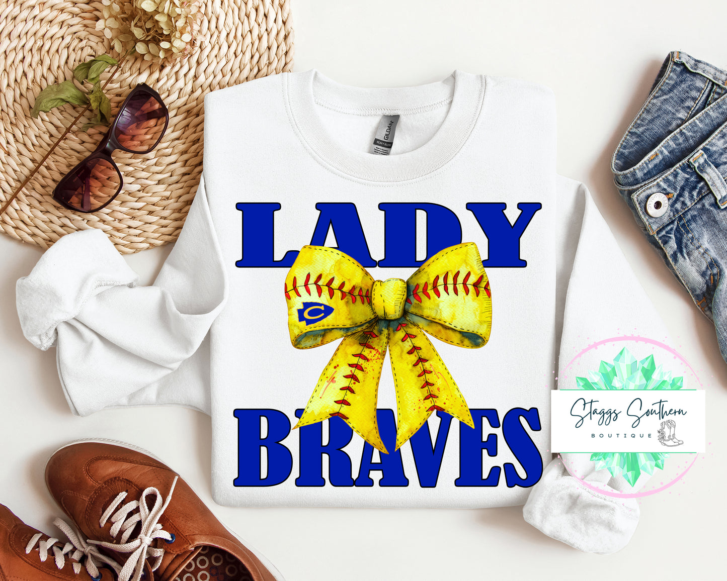 Lady Braves Softball Bow