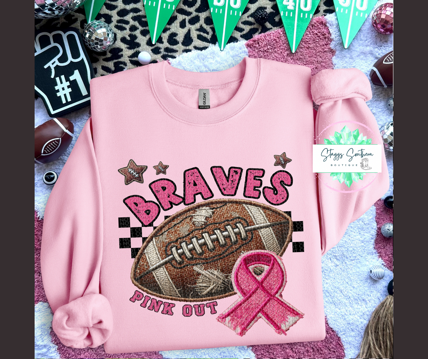 BRAVES PINK OUT FOOTBALL