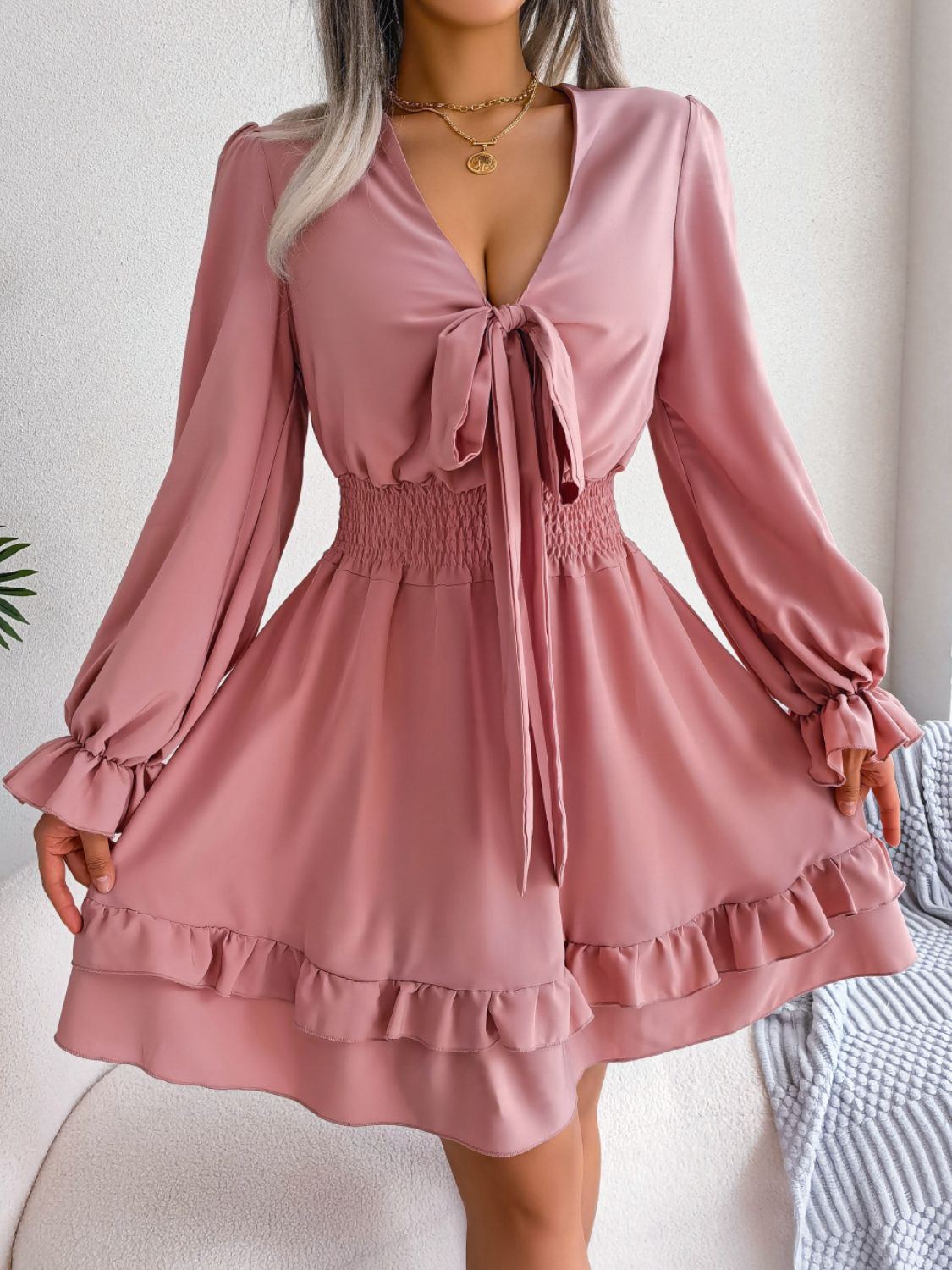 Ruffle Sleeved Dress