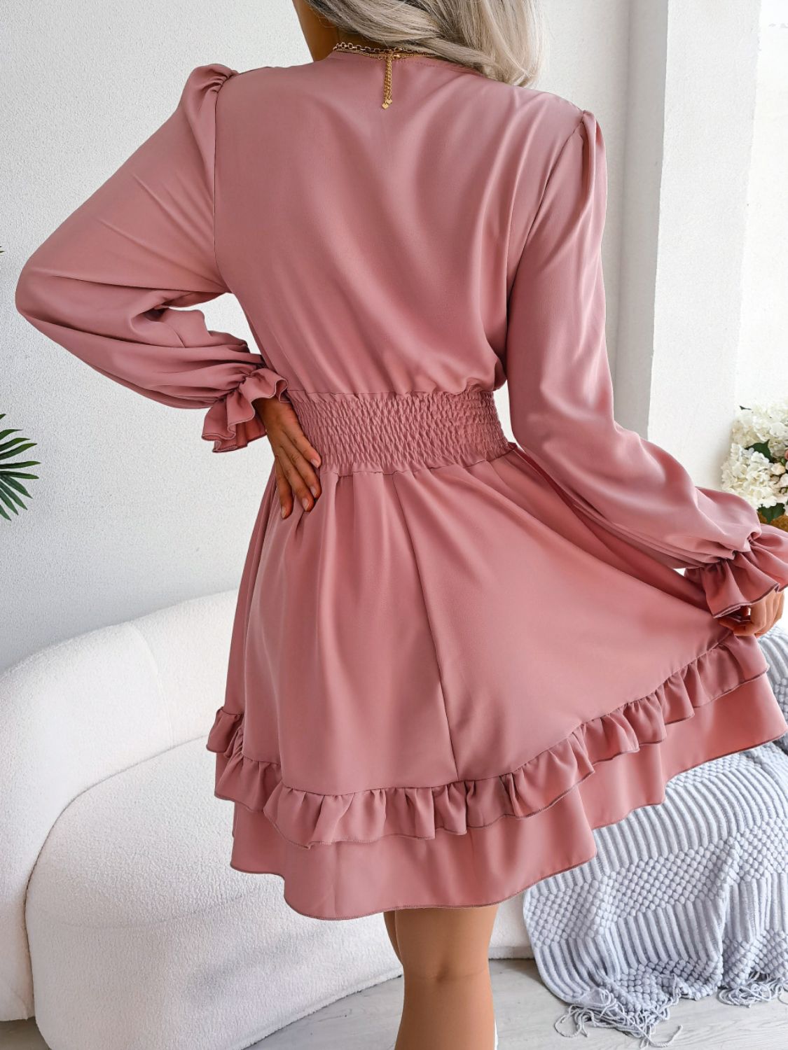 Ruffle Sleeved Dress