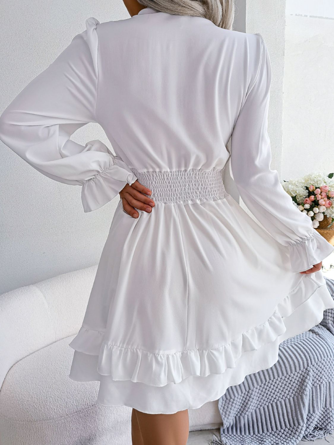 Ruffle Sleeved Dress