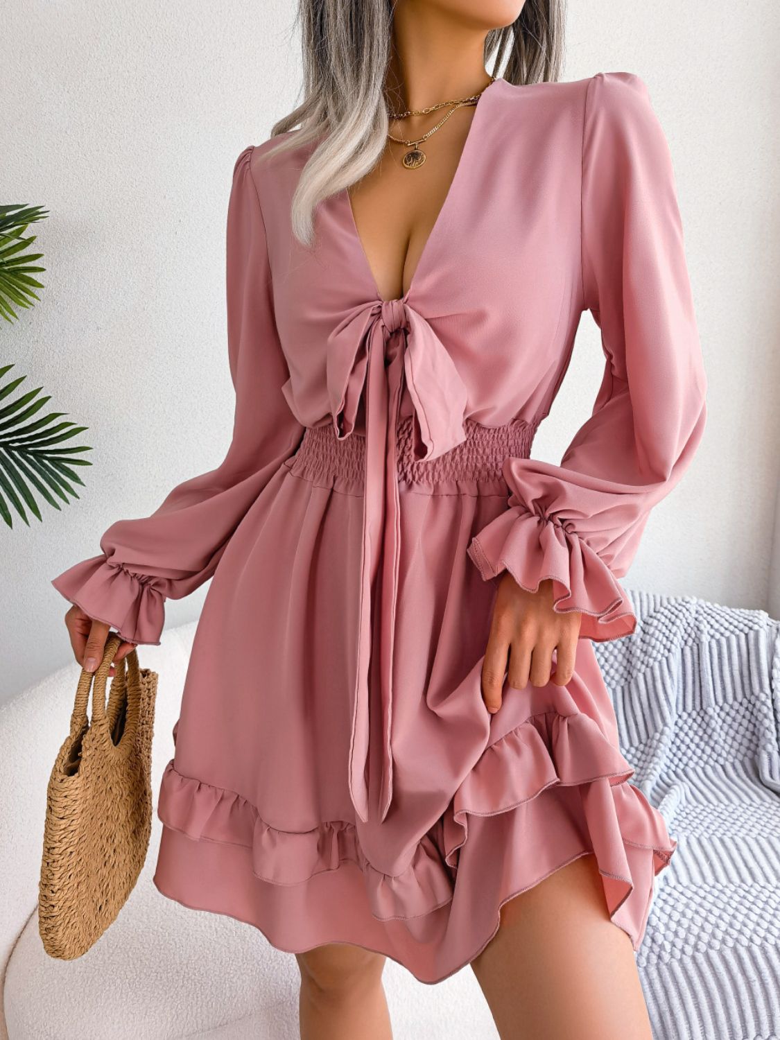 Ruffle Sleeved Dress