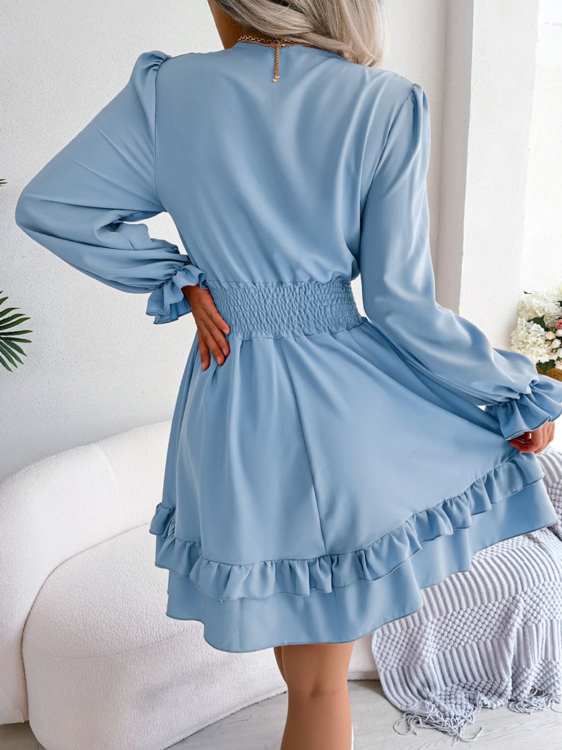 Ruffle Sleeved Dress