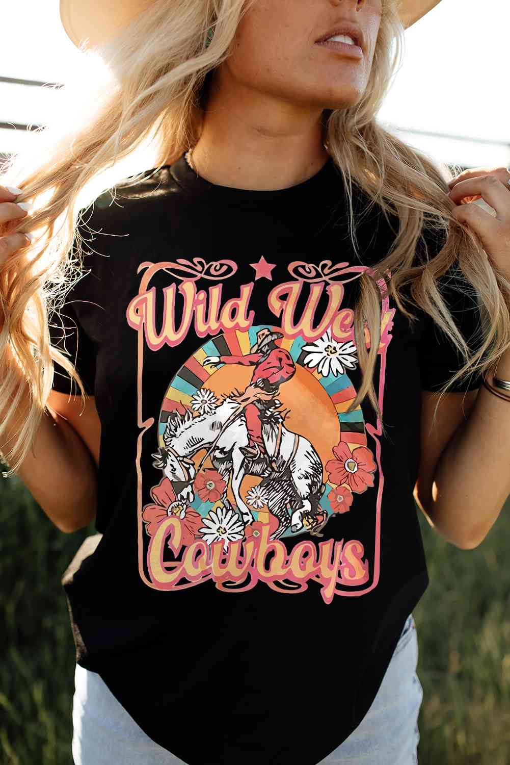 Wild West Cowboys Graphic Tee Shirt