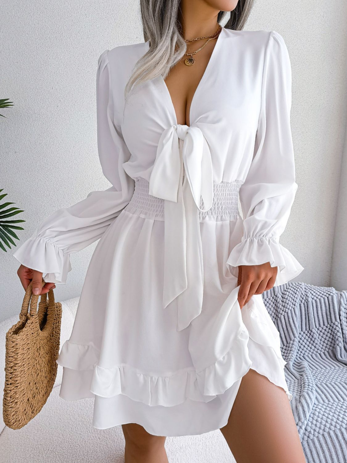 Ruffle Sleeved Dress